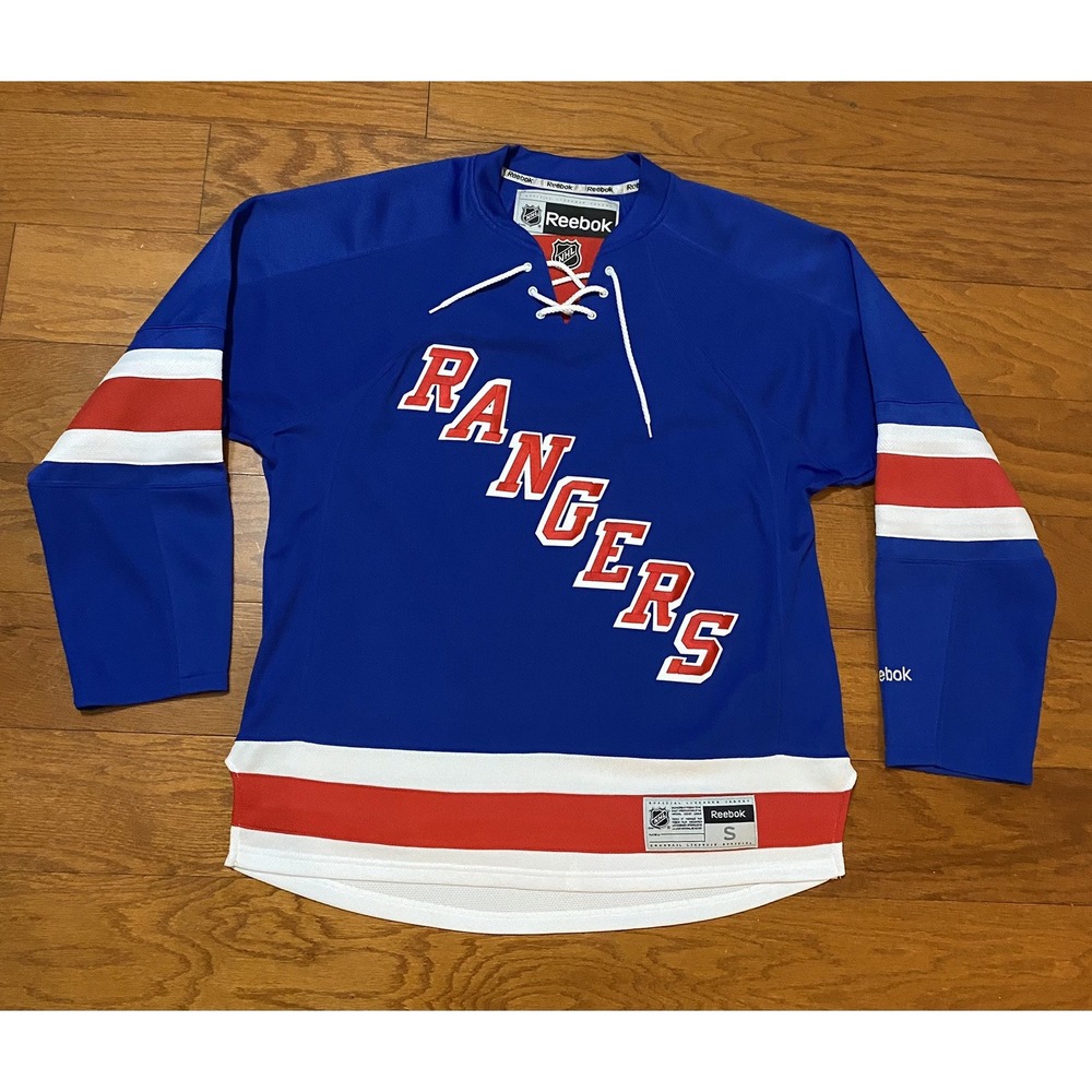 NHL Reebok New York Rangers Blue Hockey Jersey Size Small Excellent Condition